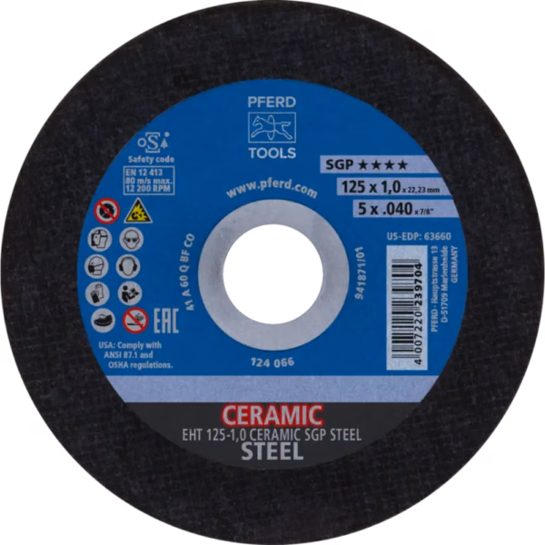 Kapskiva EHT 125-1,0 CERAMIC SGP STEEL